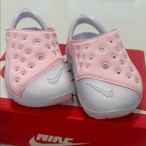 Nike Kids Pink and White Sandals